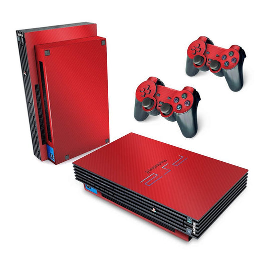 Skin Anti-Rage PS2 Fat - Fibra de Carbono Vermelho