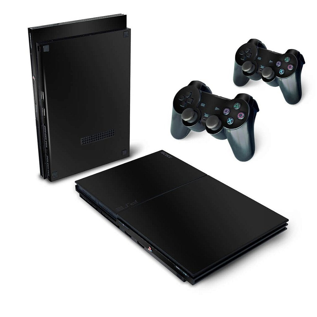 Skin Anti-Rage PS2 Slim - Preto Black Piano