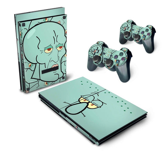 Skin Anti-Rage PS2 Slim - Lula Molusco Bob Esponja