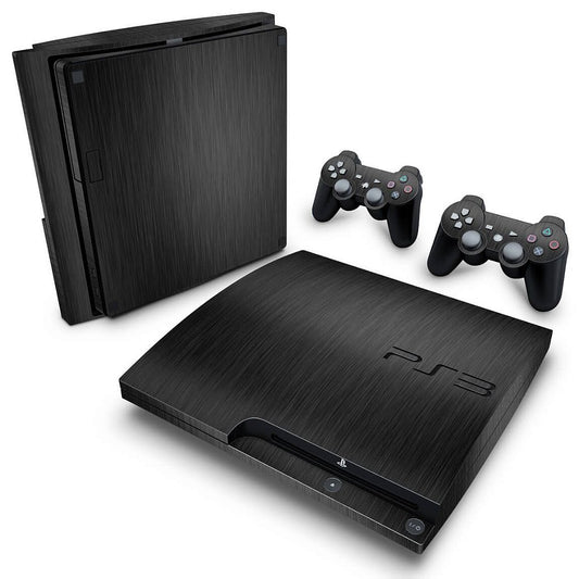 Skin Anti-Rage PS3 Slim - Aço Escovado Preto
