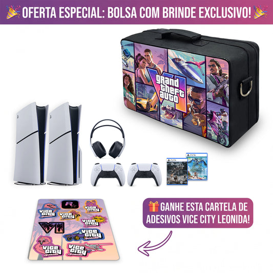 Bolsa Ps5 Slim Mochila Transporte Playstation 5 Slim Bag - GTA VI - Pop Arte Skins