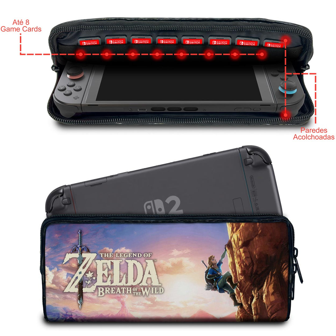 Case Nintendo Switch 2 Bolsa Estojo - Zelda Breath Of The Wild - Pop Arte Skins - foto 2