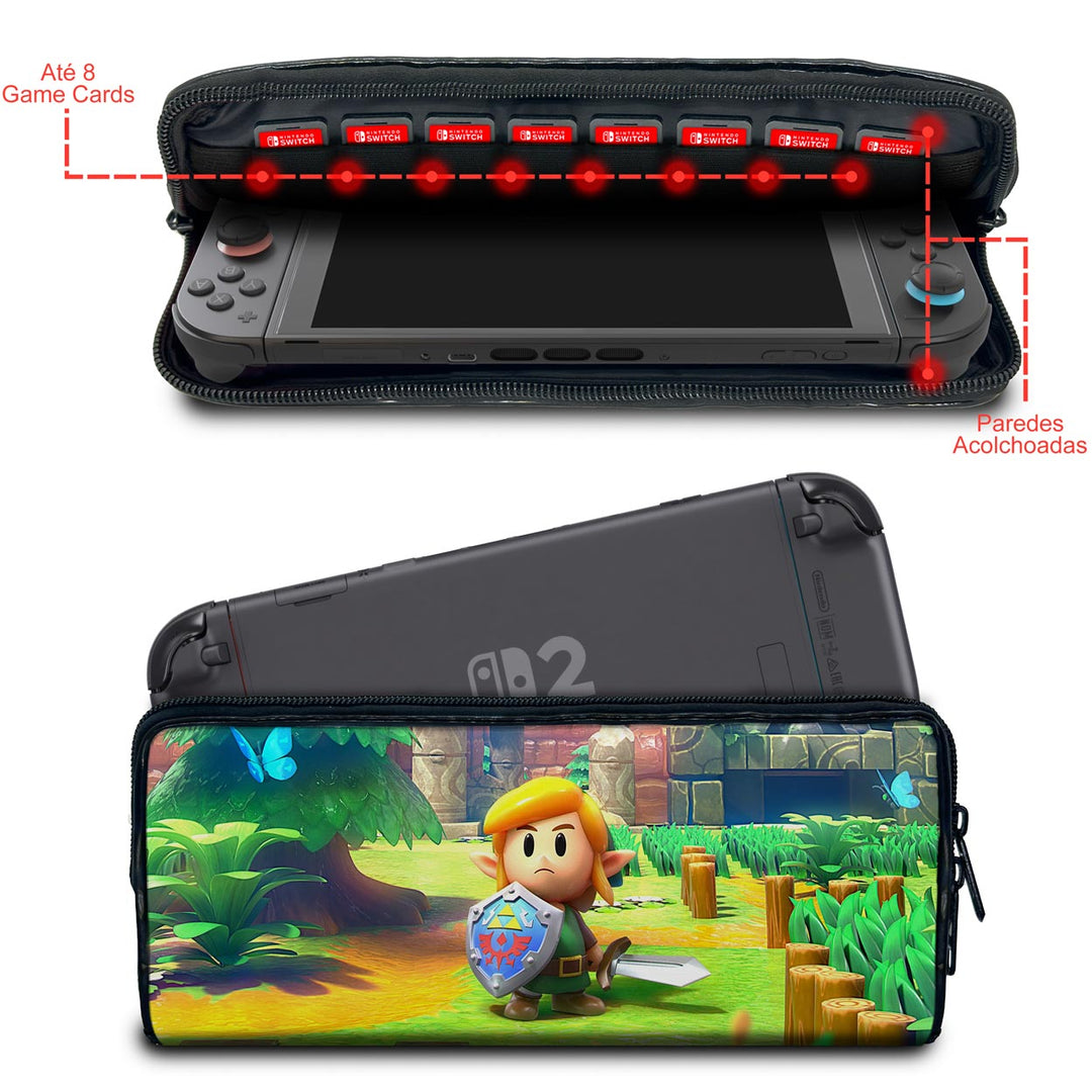 Case Nintendo Switch 2 Bolsa Estojo - Zelda Link's Awakening - Pop Arte Skins - foto 2