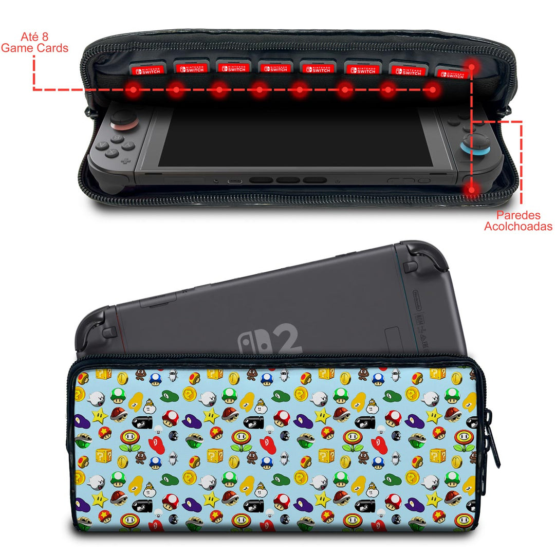 Case Nintendo Switch 2 Bolsa Estojo - Super Mario - Pop Arte Skins - foto 2