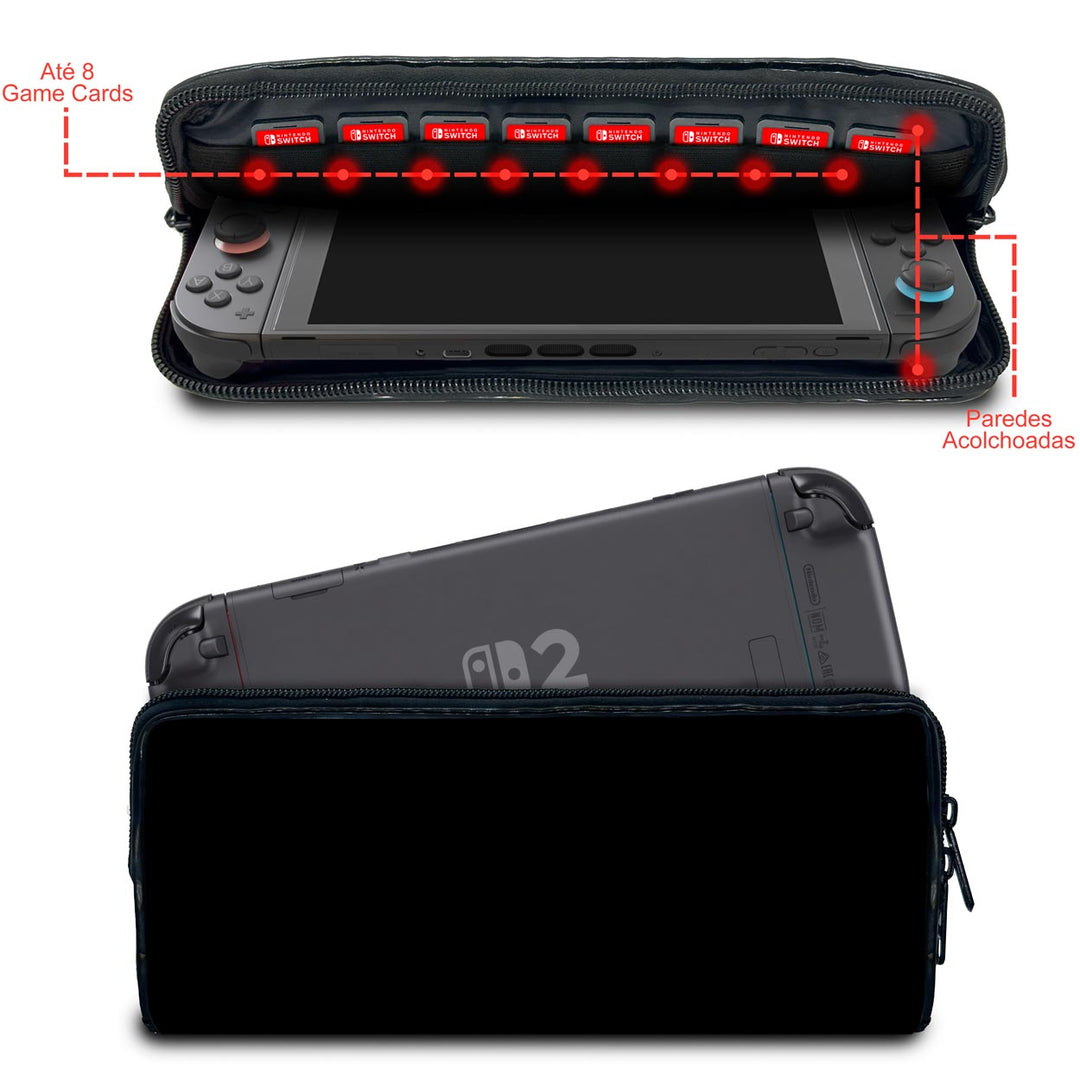 Case Nintendo Switch 2 Bolsa Estojo - Preta All Black - Pop Arte Skins - foto 2