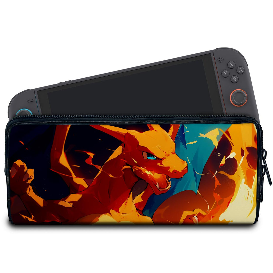 Case Nintendo Switch 2 Bolsa Estojo - Chamas de Charizard