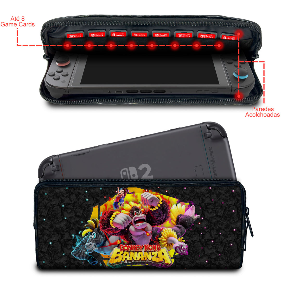 Case Nintendo Switch 2 Bolsa Estojo - Donkey Kong Bananza - Pop Arte Skins - foto 2