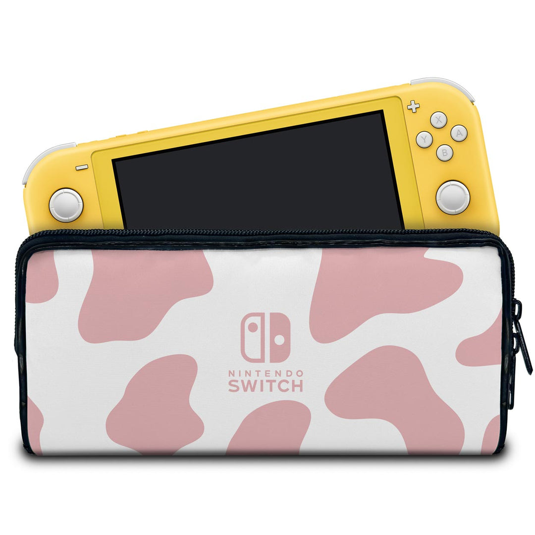 Case Nintendo Switch 1 Lite Bolsa Estojo - Vaquinha Rosa - Pop Arte Skins