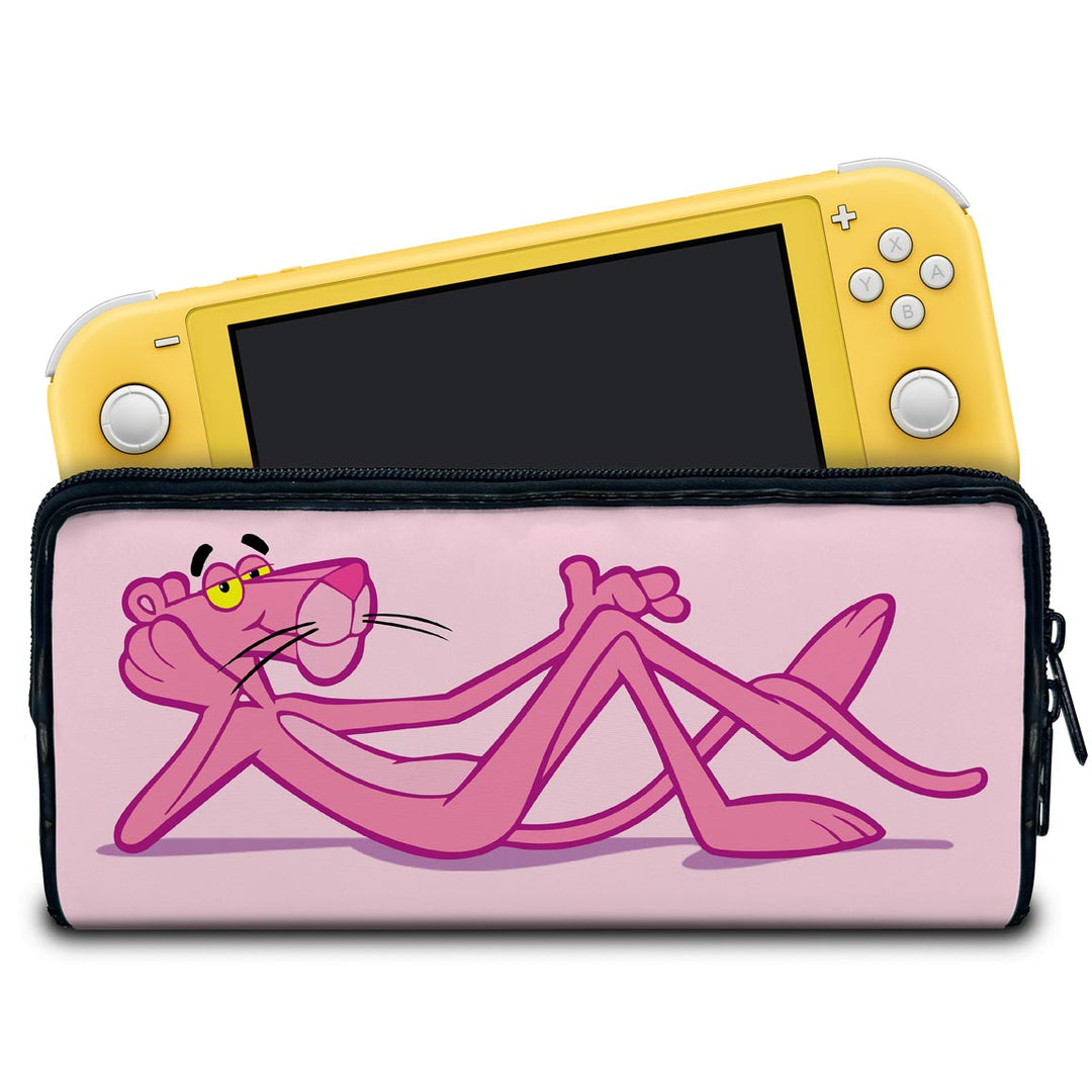 Case Nintendo Switch 1 Lite Bolsa Estojo - Pantera Cor de Rosa - Pop Arte Skins