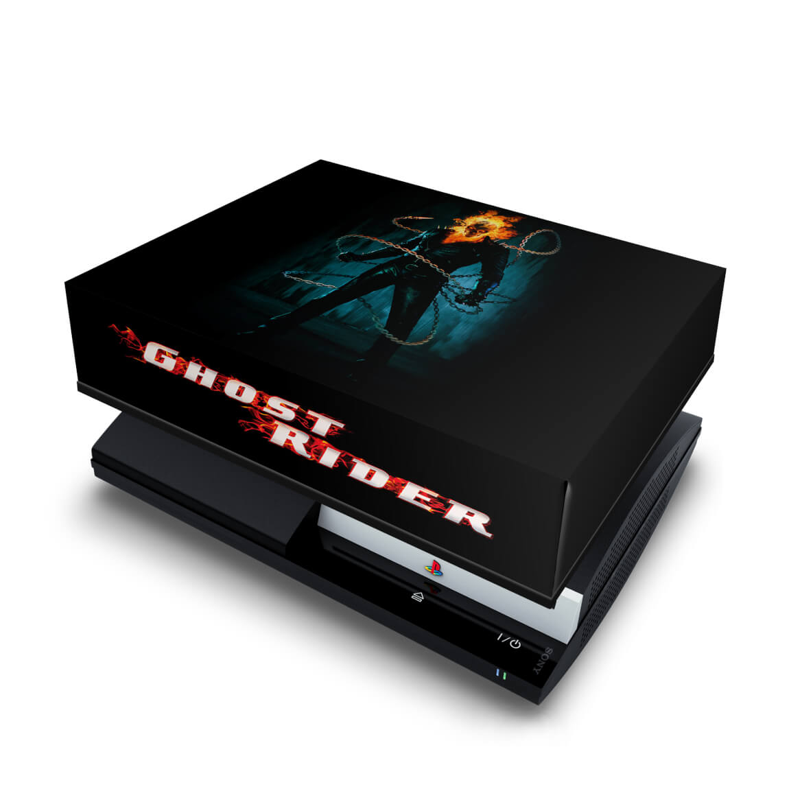 Capa Anti Poeira PS3 Fat - Ghost Rider Motoqueiro #b