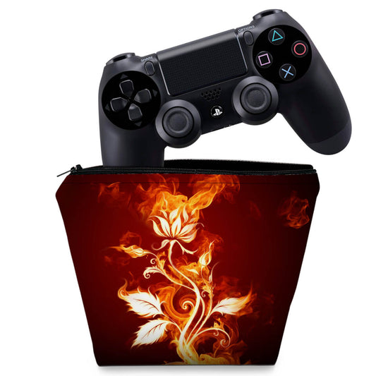 Capa Case PS4 Controle - Fire Flower