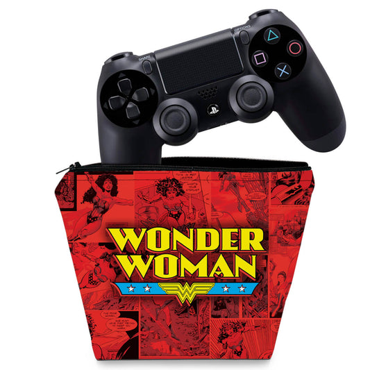 Capa Case PS4 Controle - Mulher Maravilha Comics