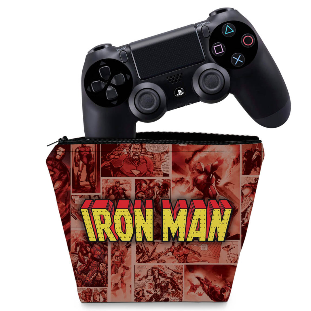 Capa Case PS4 Controle - Homem De Ferro Comics - Pop Arte Skins