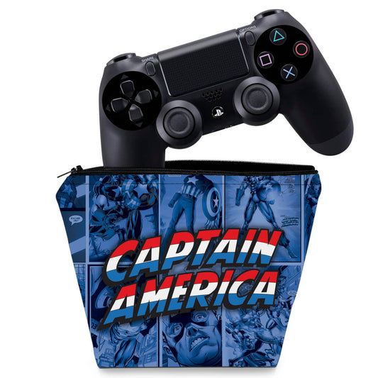 Capa Case PS4 Controle - Capitão América Comics