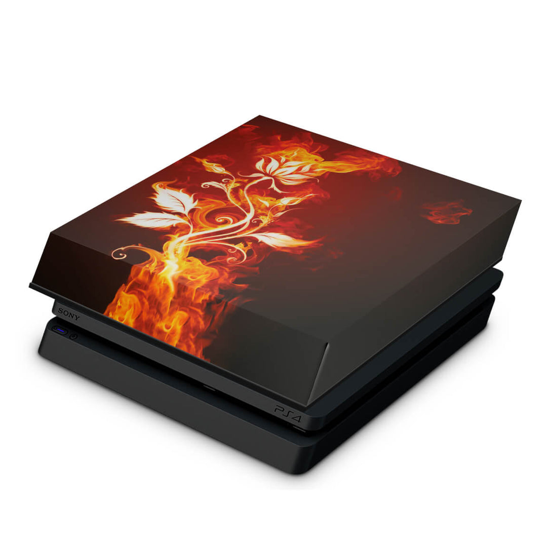Capa Anti Poeira PS4 Slim - Fire Flower