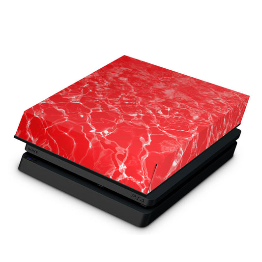 Capa Anti Poeira PS4 Slim - Aquático Água Vermelha