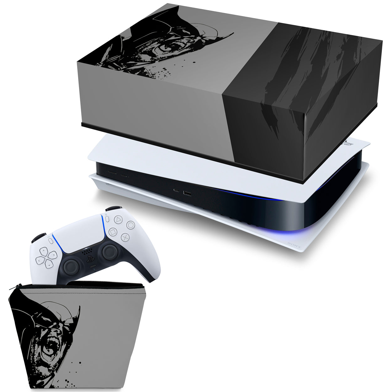 KIT PS5 Fat Horizontal Capa e Case Controle - Modelo 208