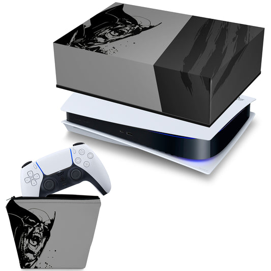 KIT PS5 Fat Horizontal Capa e Case Controle - Modelo 208