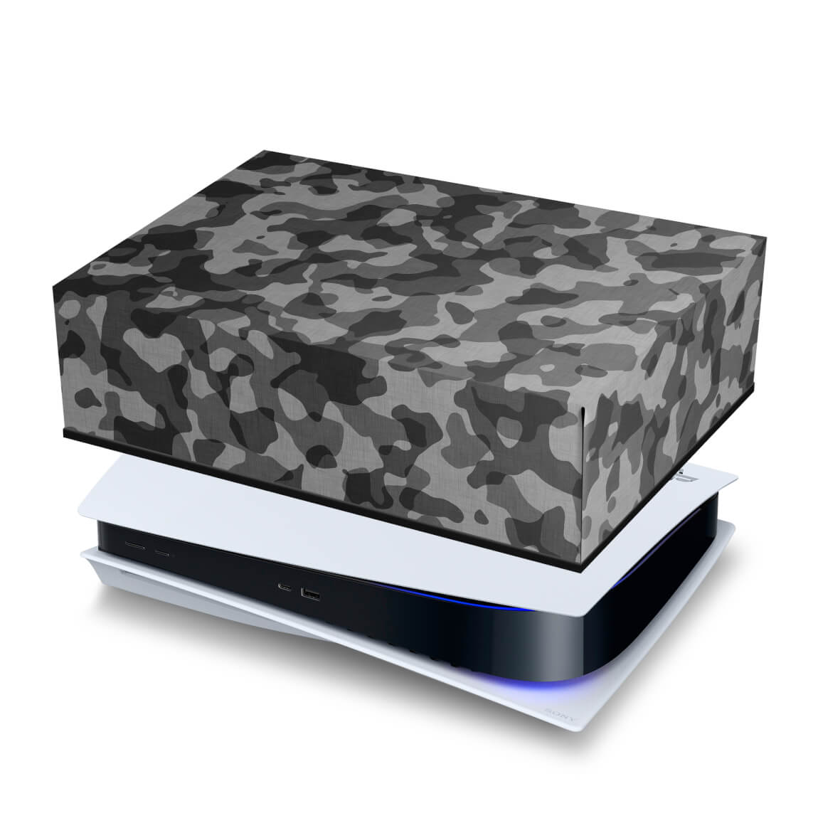 PS5 Fat Capa Anti Poeira - Camuflado Cinza