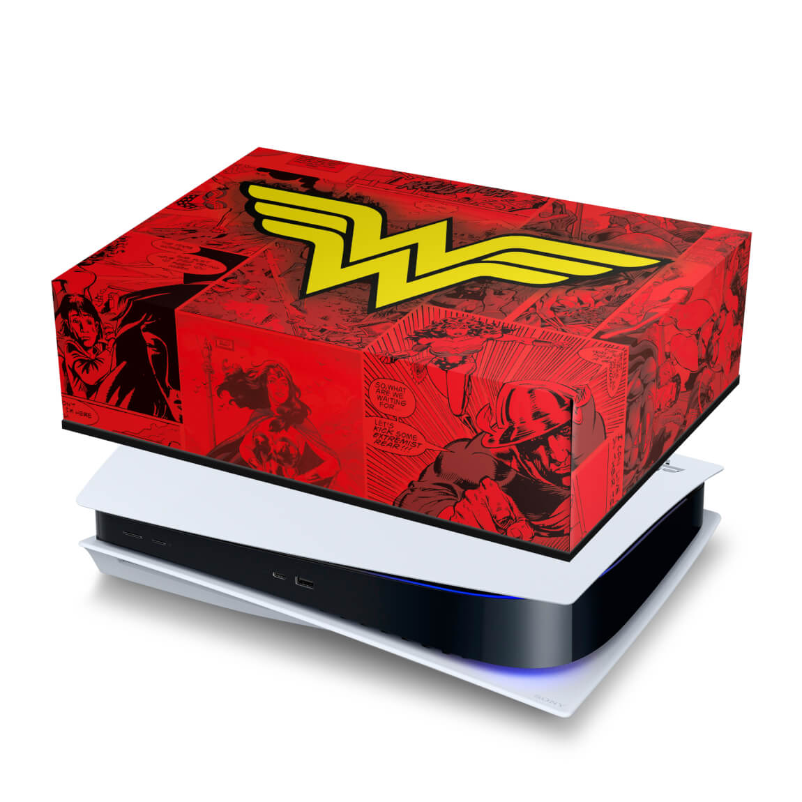 PS5 Fat Capa Anti Poeira - Mulher Maravilha Comics