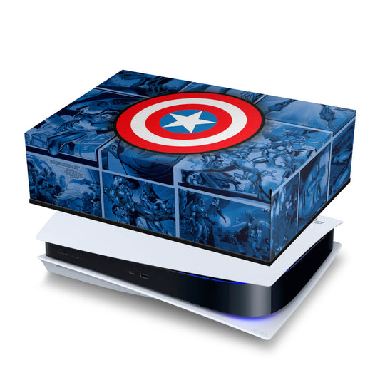 PS5 Fat Capa Anti Poeira - Capitão América Comics