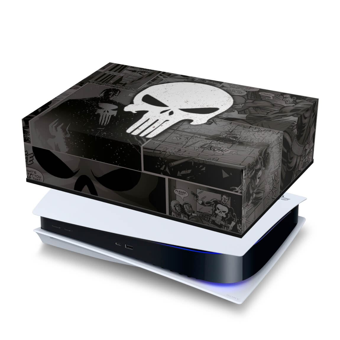 PS5 Fat Capa Anti Poeira - The Punisher Justiceiro Comics