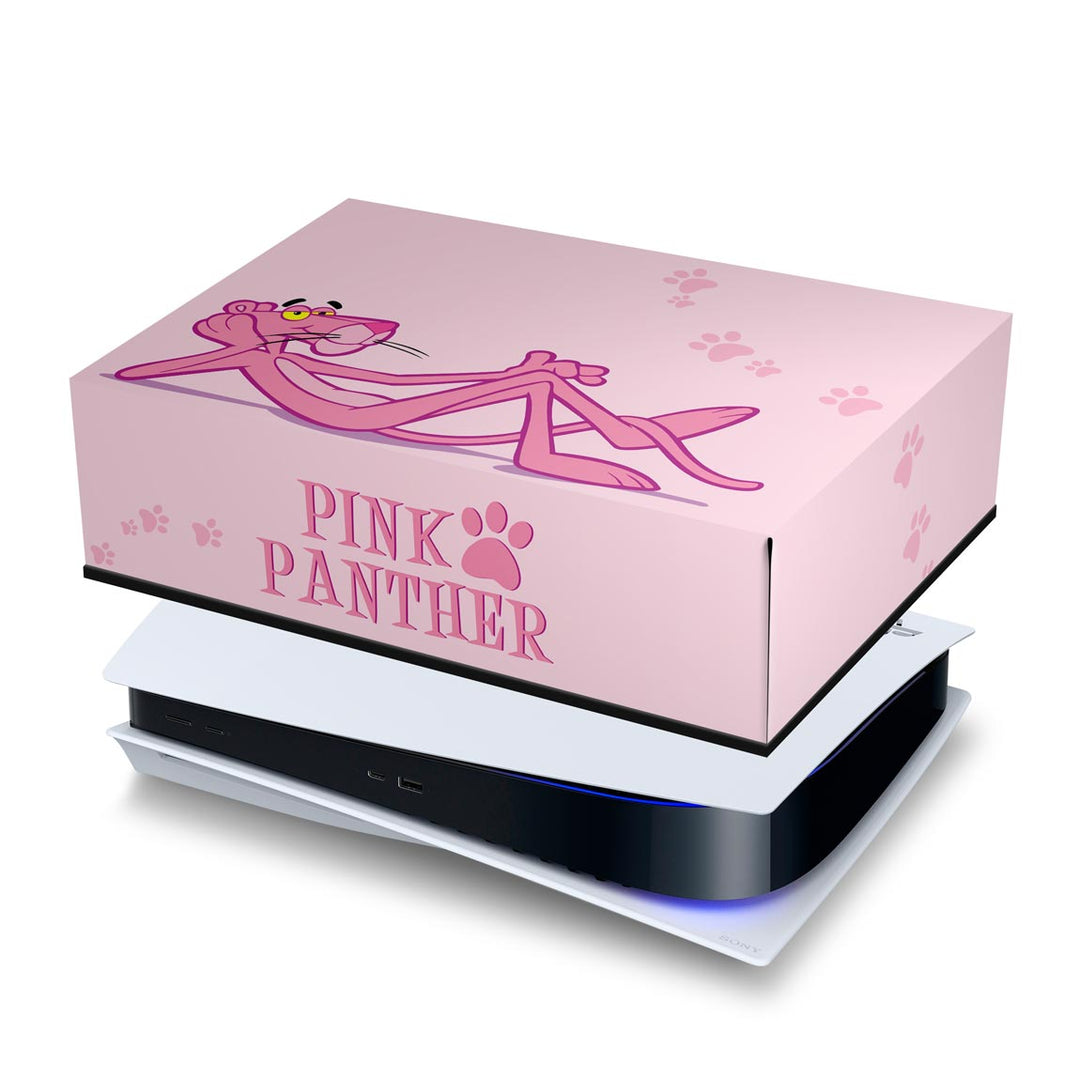 Capa Anti Poeira PS5 Fat Horizontal - Pantera Cor de Rosa - Pop Arte Skins