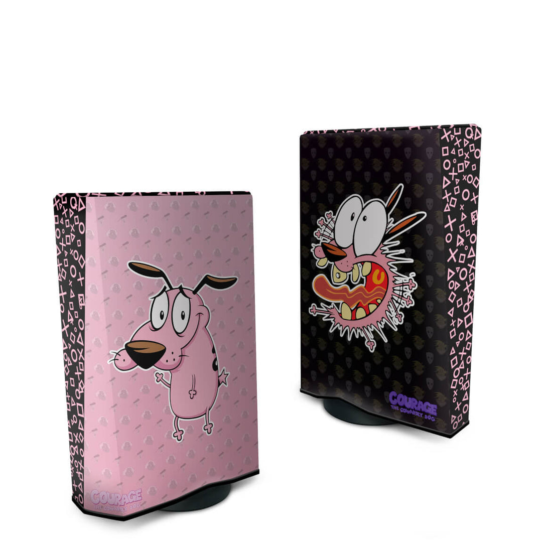 Capa Anti Poeira PS5 Fat Vertical - Coragem: O Cão Covarde - Pop Arte Skins - foto 2