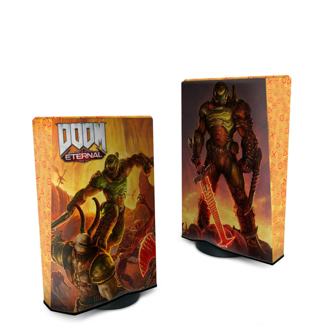 Capa Anti Poeira PS5 Fat Vertical - Doom Eternal - Pop Arte Skins - foto 2