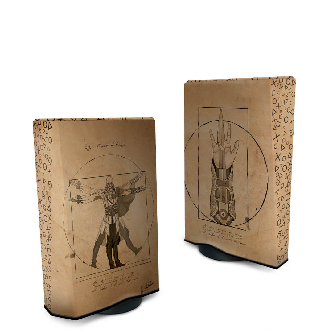 Capa Anti Poeira PS5 Fat Vertical - Assassin’S Creed Vitruviano - Pop Arte Skins - foto 2