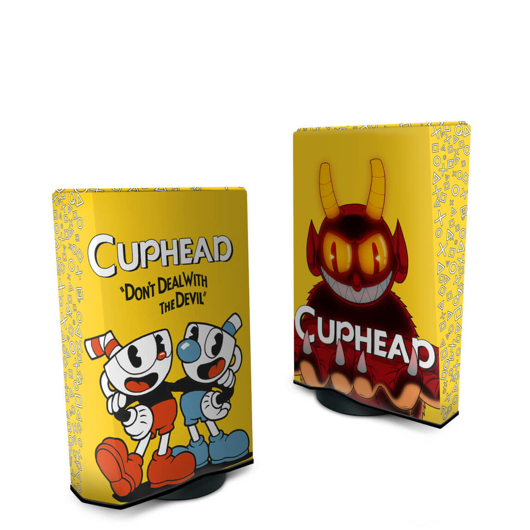 Capa Anti Poeira PS5 Fat Vertical - Cuphead - Pop Arte Skins - foto 2