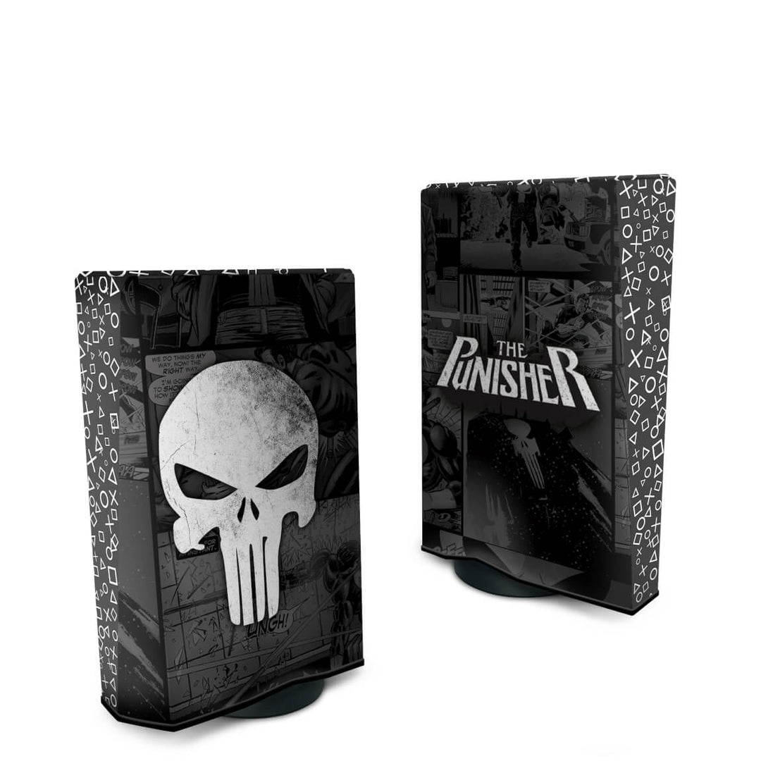 Capa Anti Poeira PS5 Fat Vertical - The Punisher Justiceiro Comics - Pop Arte Skins - foto 2