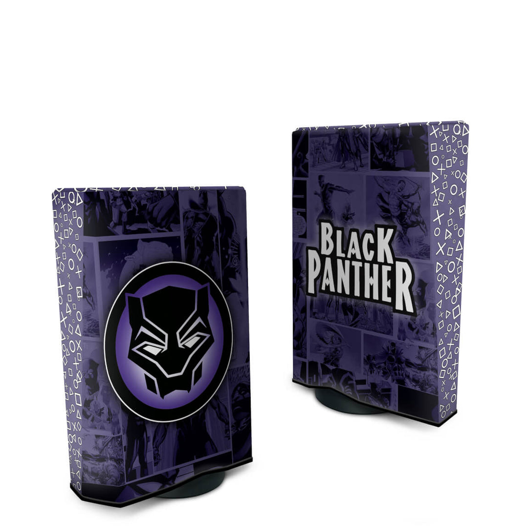 Capa Anti Poeira PS5 Fat Vertical - Pantera Negra Comics - Pop Arte Skins - foto 2