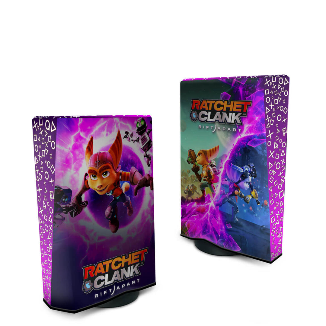 Capa Anti Poeira PS5 Fat Vertical - Ratchet & Clank Rift Apart - Pop Arte Skins - foto 2