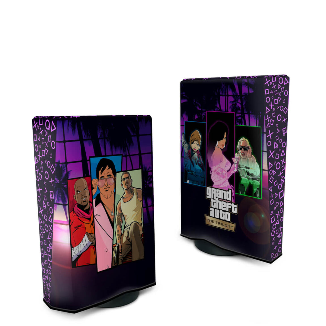Capa Anti Poeira PS5 Fat Vertical - GTA The Trilogy - Pop Arte Skins - foto 2