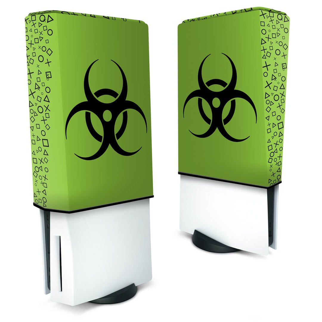 Capa Anti Poeira PS5 Fat Vertical - Biohazard Radioativo