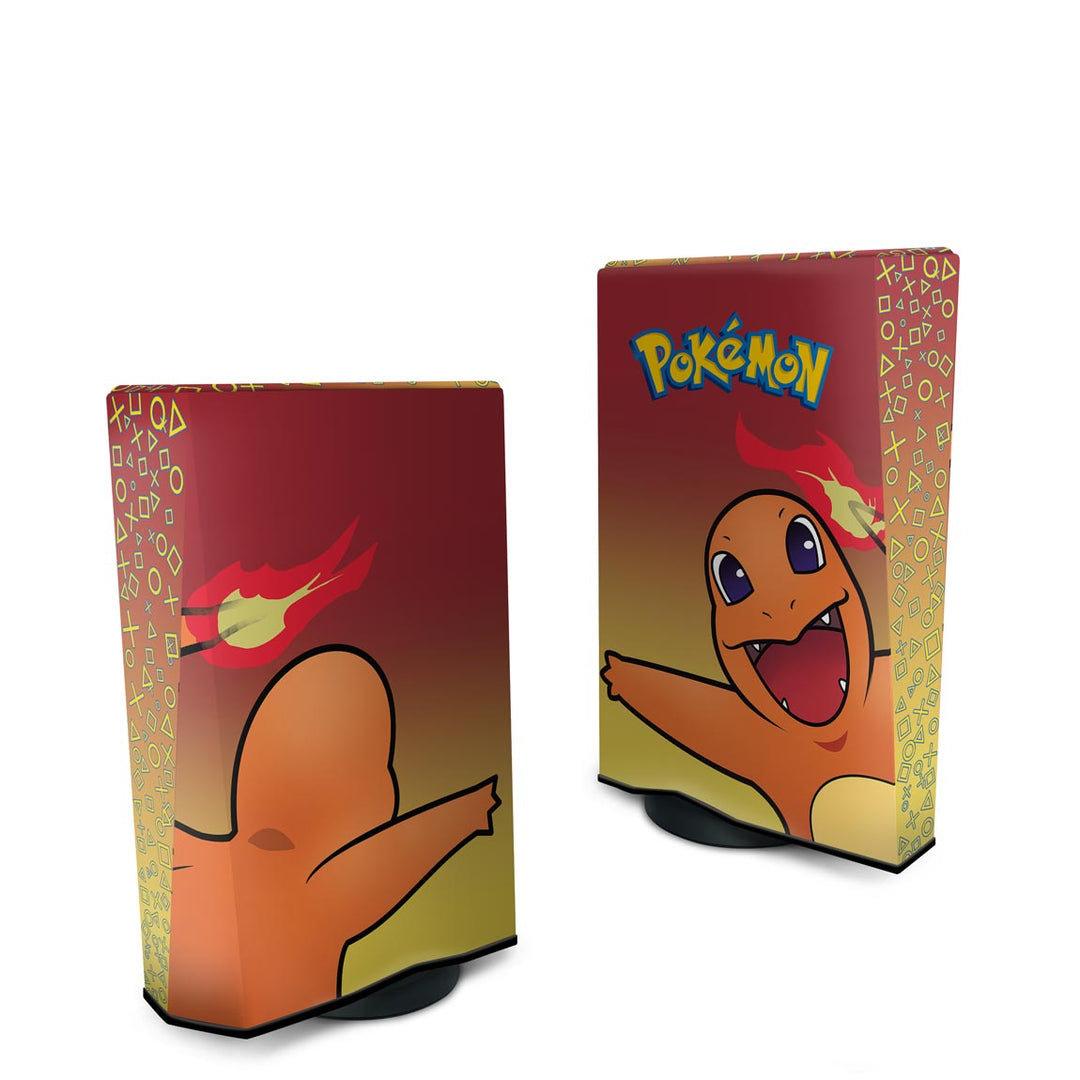 Capa Anti Poeira PS5 Fat Vertical - Pokemon Charmander - Pop Arte Skins - foto 2