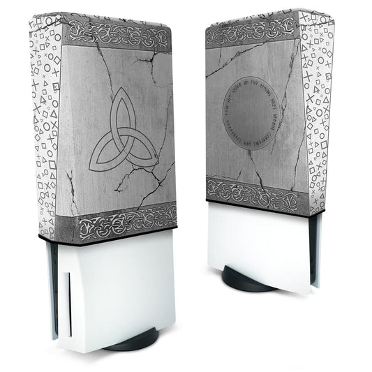 Capa Anti Poeira PS5 Fat Vertical - Mjolnir Thor Amor e Trovão