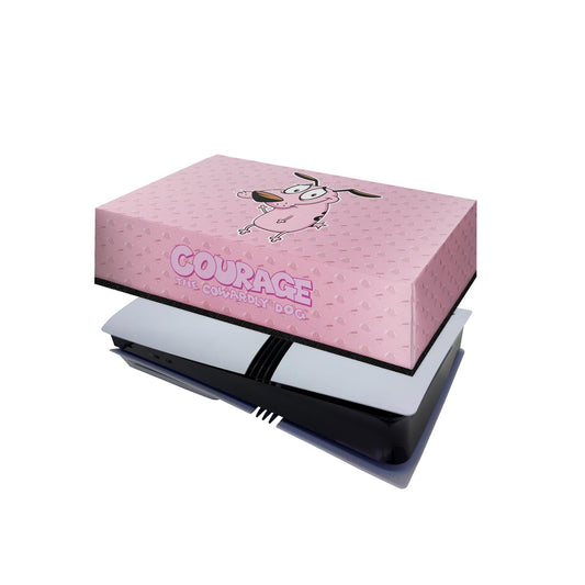 Capa Anti Poeira PS5 Pro Horizontal - Coragem: O Cão Covarde