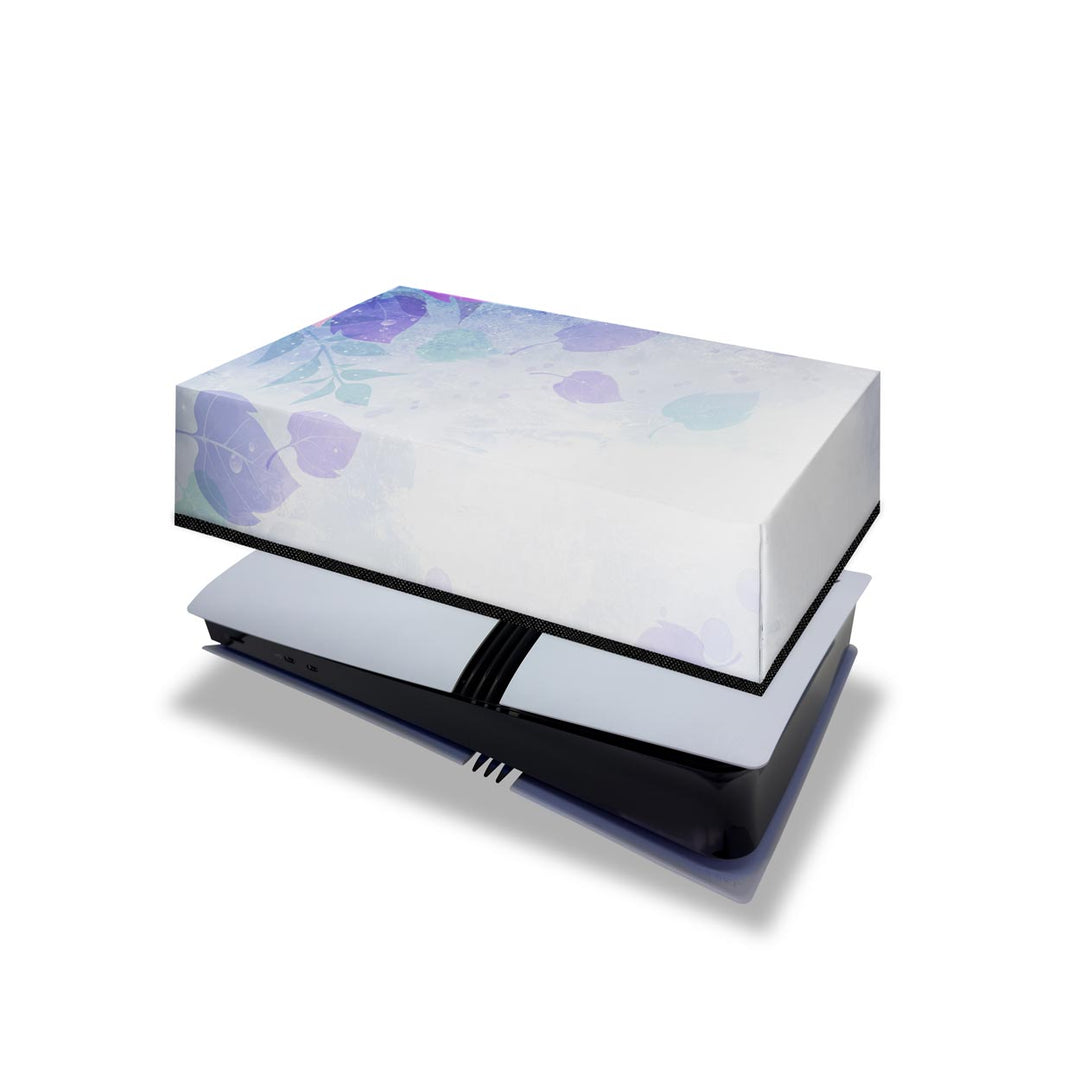 Capa Anti Poeira PS5 Pro Horizontal - Folhas Lilás - Pop Arte Skins - foto 4