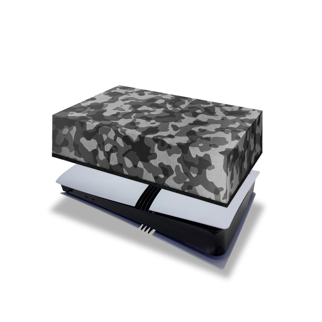 Capa Anti Poeira PS5 Pro Horizontal - Camuflado Cinza - Pop Arte Skins - foto 4