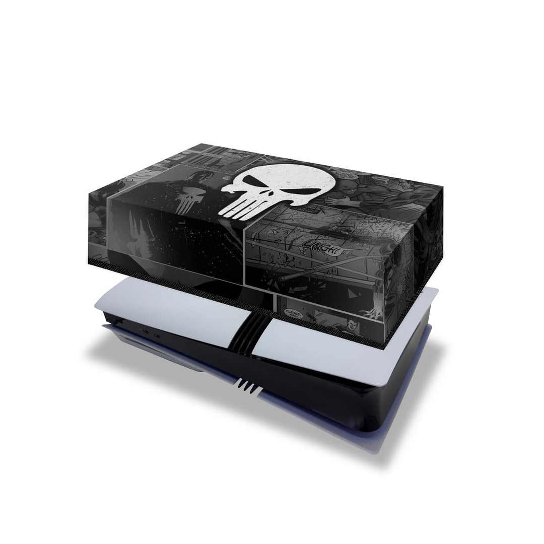Capa Anti Poeira PS5 Pro Horizontal - The Punisher Justiceiro Comics - Pop Arte Skins