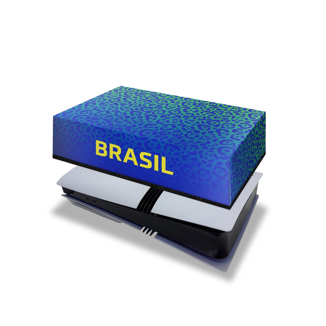 Capa Anti Poeira PS5 Pro Horizontal - Brasil - Pop Arte Skins