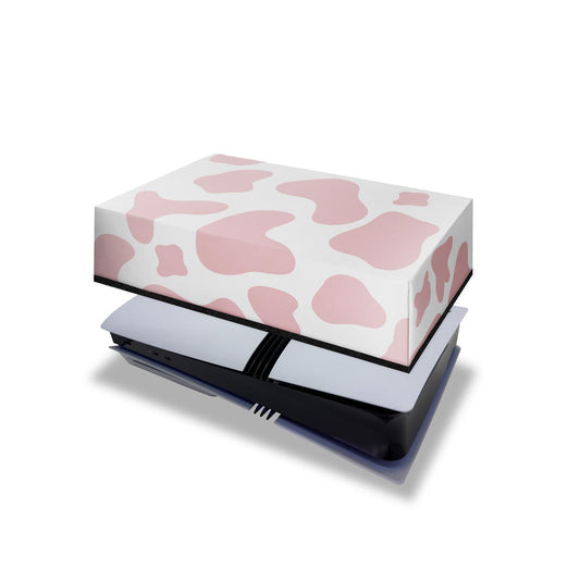 Capa Anti Poeira PS5 Pro Horizontal - Vaquinha Rosa