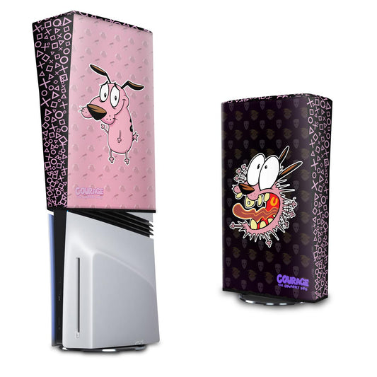 Capa Anti Poeira PS5 Pro Vertical - Coragem: O Cão Covarde