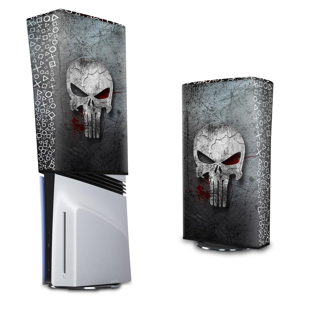 Capa Anti Poeira PS5 Pro Vertical - The Punisher Justiceiro - Pop Arte Skins