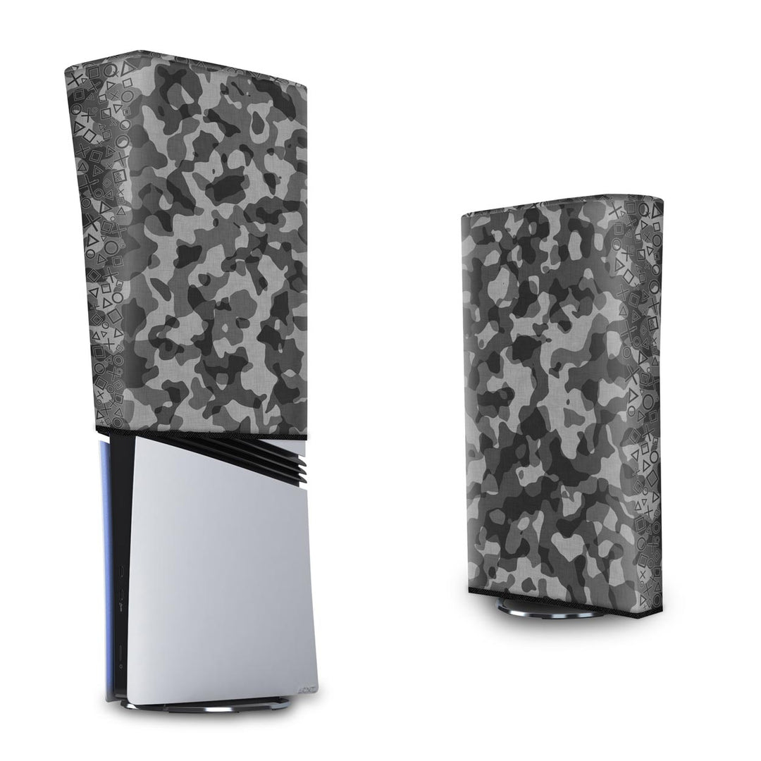 Capa Anti Poeira PS5 Pro Vertical - Camuflado Cinza - Pop Arte Skins - foto 3