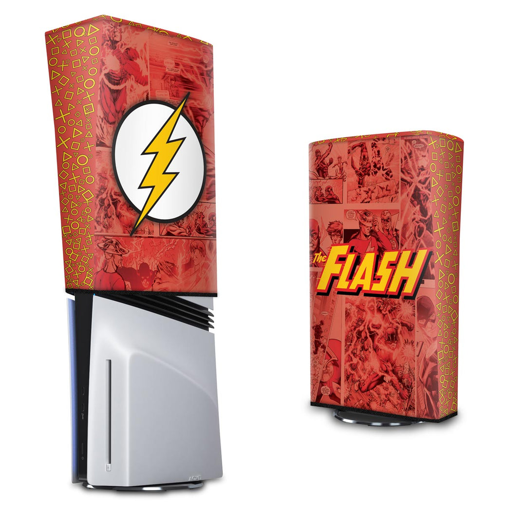 Capa Anti Poeira PS5 Pro Vertical - The Flash Comics - Pop Arte Skins