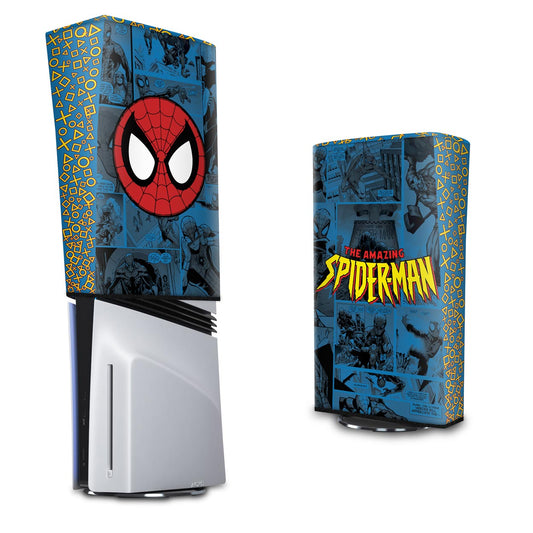 Capa Anti Poeira PS5 Pro Vertical - Homem-Aranha Spider-Man Comics