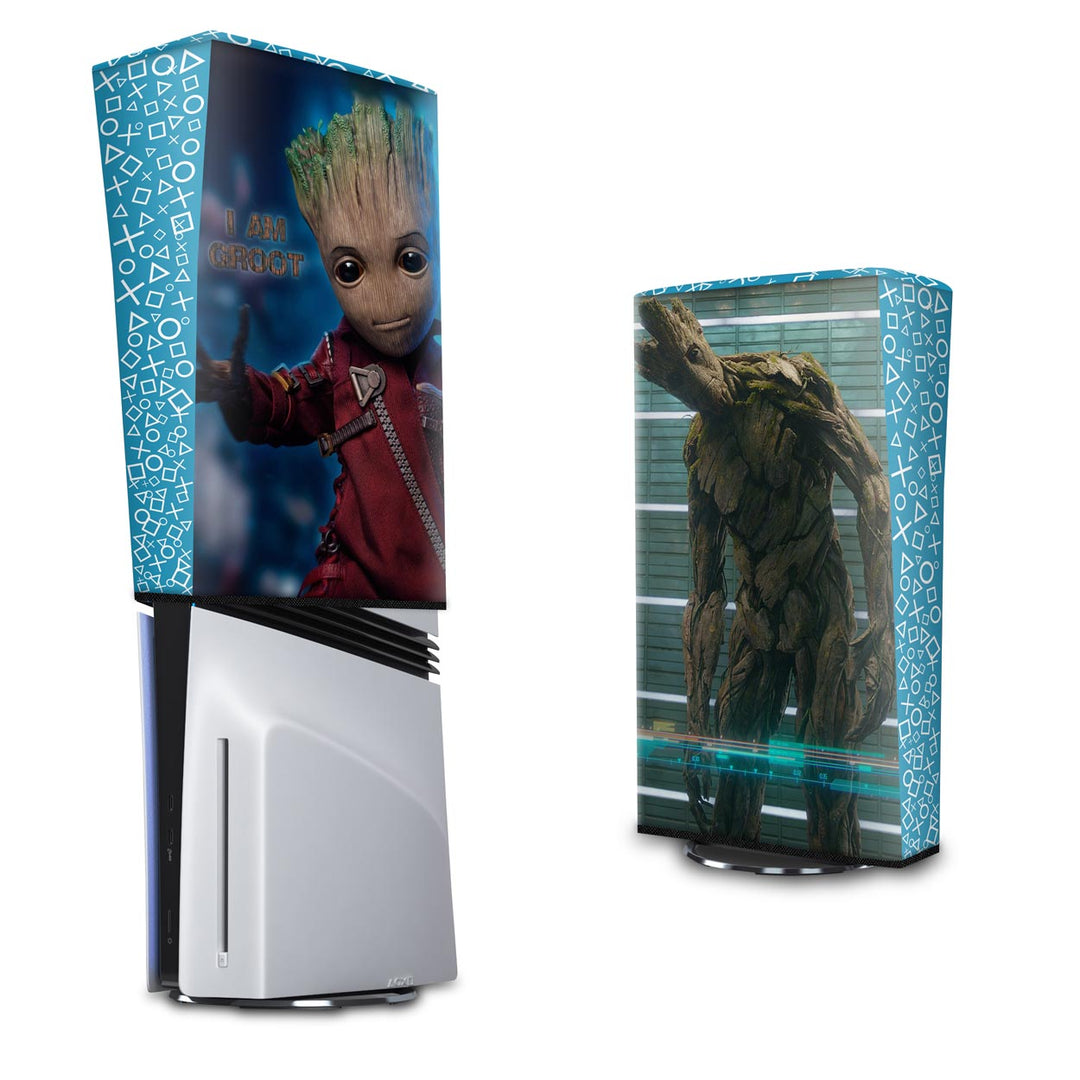 Capa Anti Poeira PS5 Pro Vertical - Baby Groot - Pop Arte Skins
